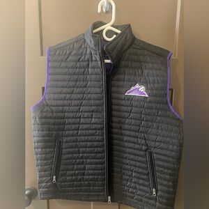 Colorado Rockies Puffer Jacket - Black with Purple Trim